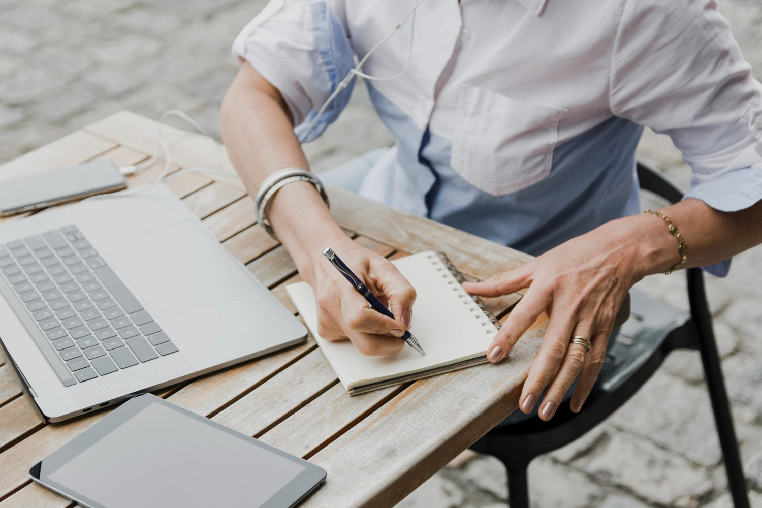 Professional copywriter drafting email and ad copy for a client campaign