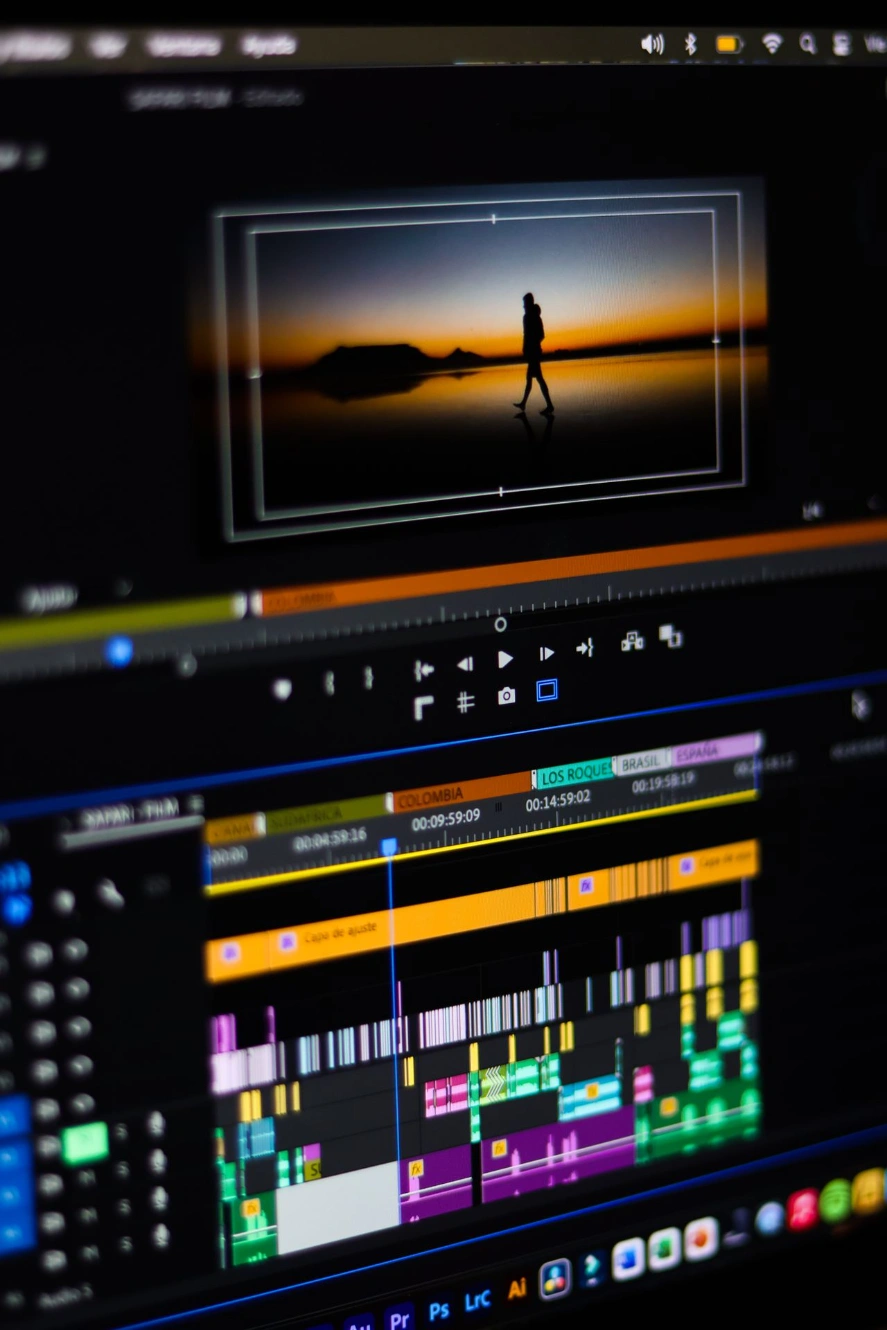Video editing workspace with timeline